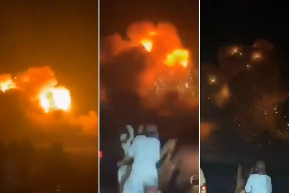 \u200bFootage shows the moment a huge explosion lit up the sky in Kashmir