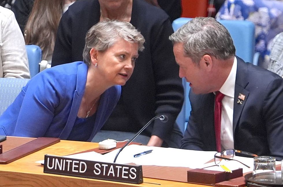 \u200bForeign Secretary Yvette Cooper with US Ambassador to the United Nations Mike Waltz