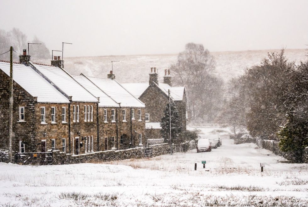\u200bFresh snow covers the village of Goathland in the North York Moors National Park