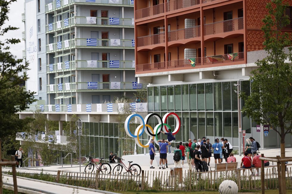\u200bGeneral view of athletes in the Olympic village, ahead of the Paris 2024 Olympics