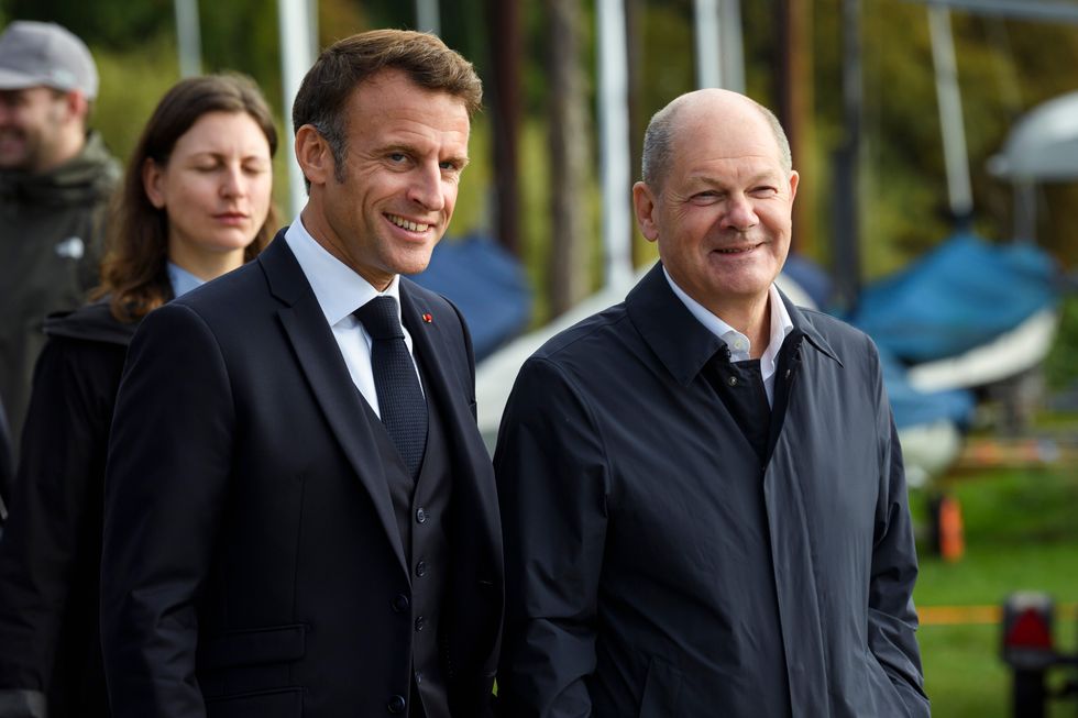 \u200bGerman Chancellor Olaf Scholz and Macron