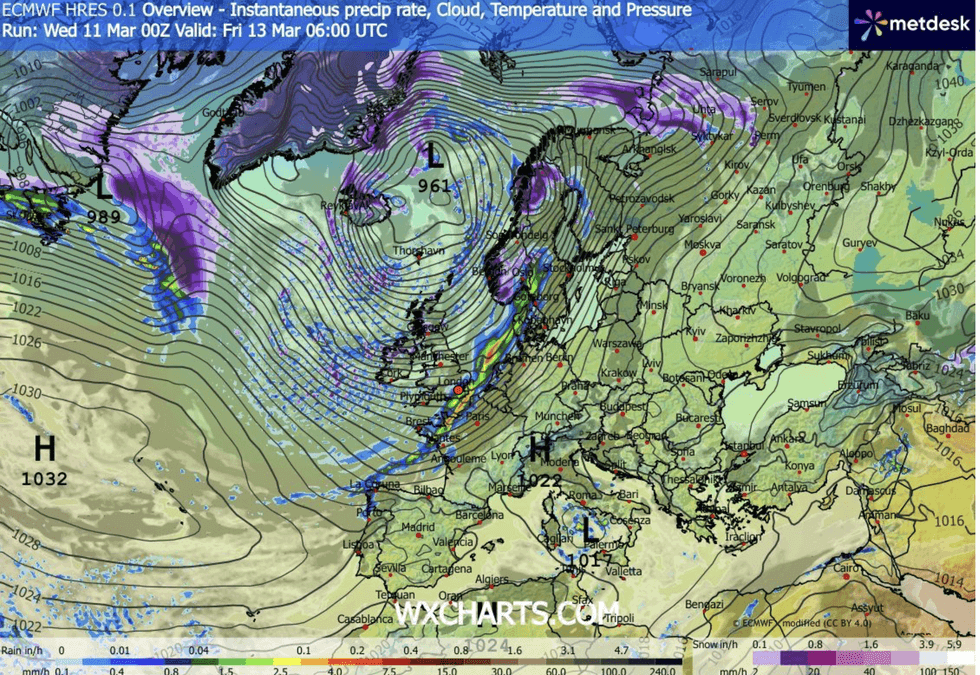\u200bGiant low pressure storm swirls close to Greenland