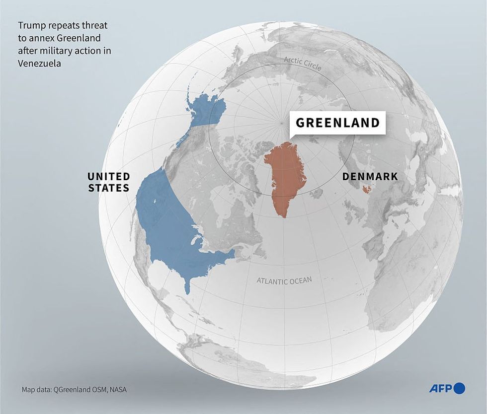 \u200bGreenland in comparison to the United States and Denmark