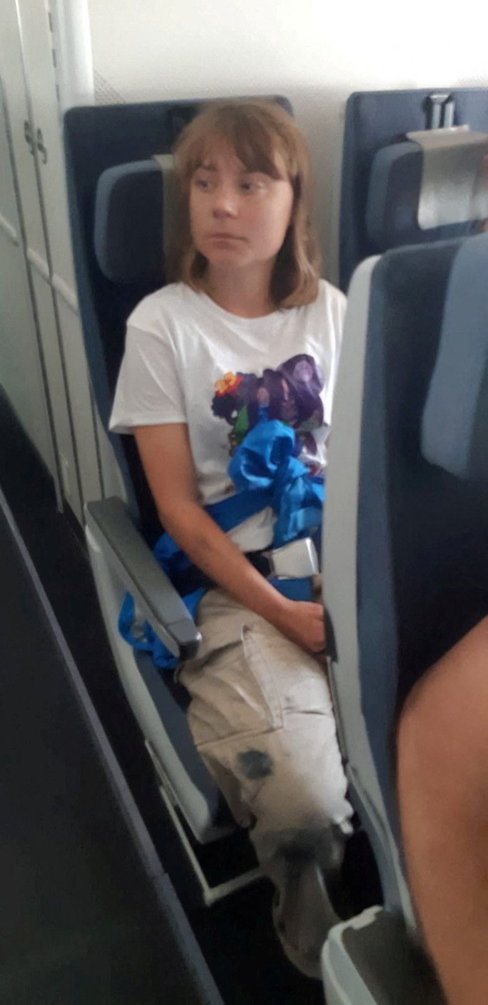 \u200bGreta Thunberg has been pictured on the Israeli deportation flight