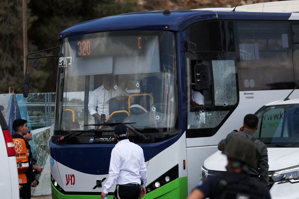 \u200bGun shots can be seen on the bus in Jerusalem