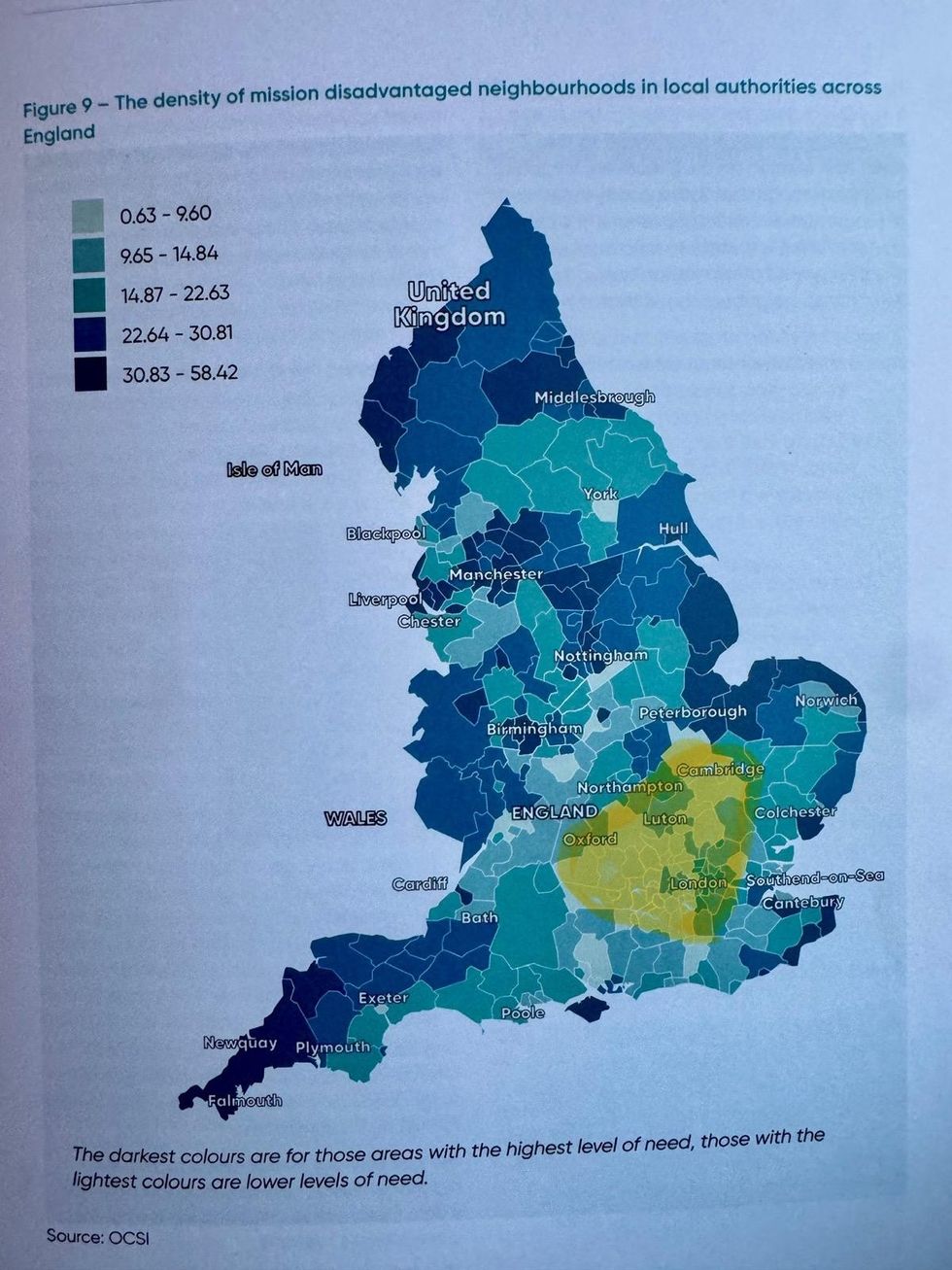 \u200bHighlighted colour shows area getting the most investment in transport/infrastructure