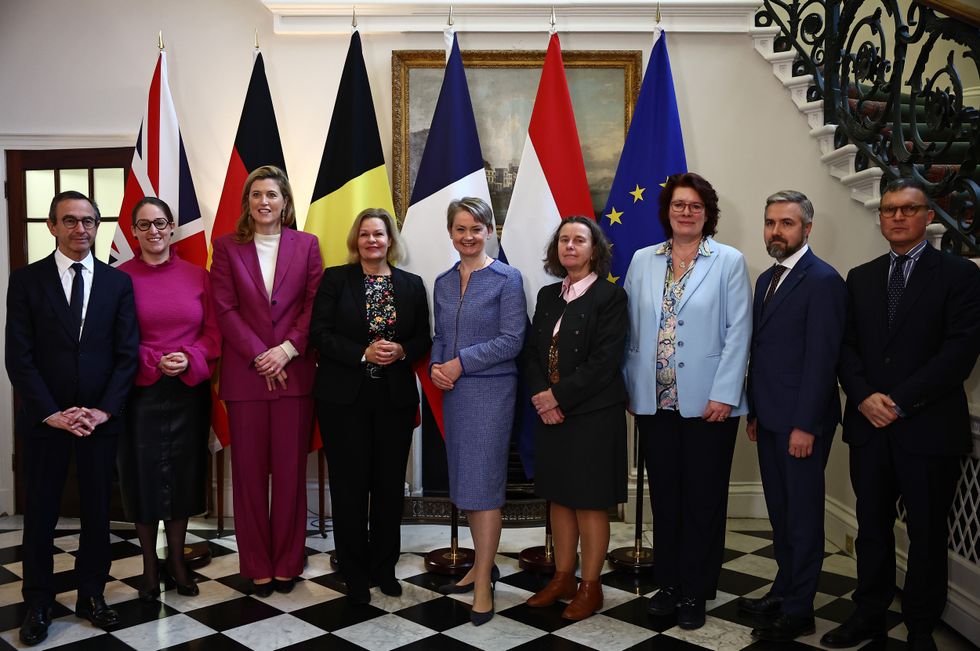 \u200bHome Secretary Yvette Cooper with France's Interior Minister Bruno Retailleau