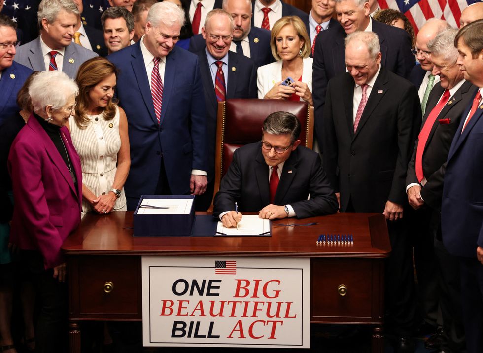 \u200bHouse Speaker Mike Johnson signs the 'big beautiful bill' act