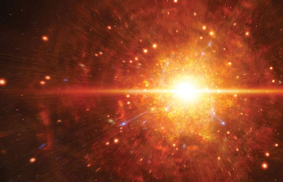 \u200bIllustration of the Big Bang event 13.8 billion years ago