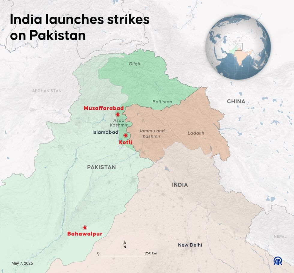 \u200bIndia's strikes on Pakistan mapped