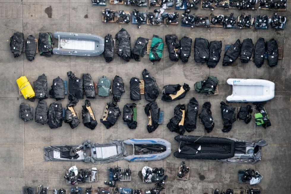 \u200bInflatable dinghies are being advertised on the site as 'refugee boats'
