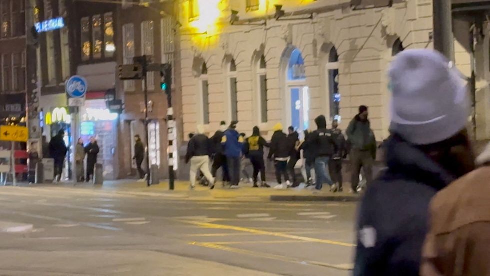 \u200bIsraeli football supporters and Dutch youth clash near Amsterdam Central station