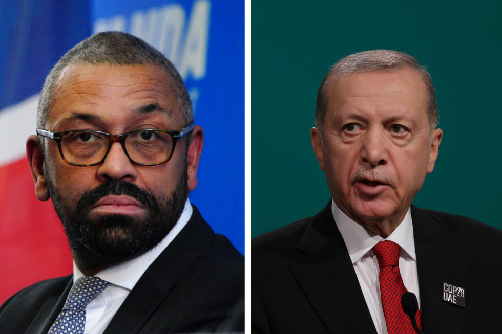 \u200bJames Cleverly and Turkish president Recep Tayyip Erdo\u011fan