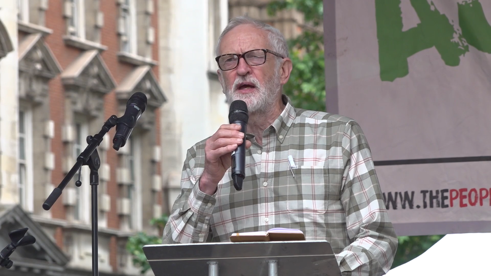 \u200bJeremy Corbyn also spoke at the rally