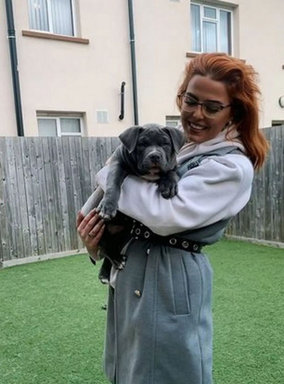 \u200bJewels with one of her dogs