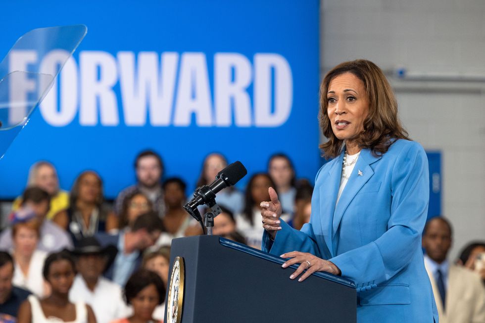 \u200bKamala Harris speaking at the rally