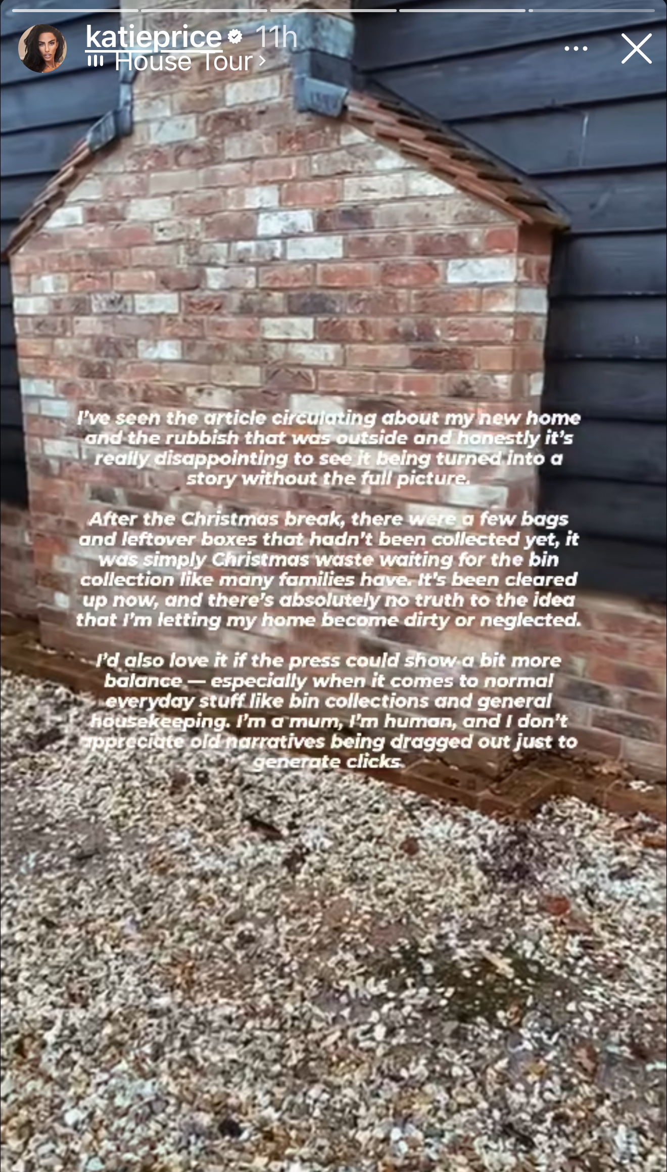 \u200bKatie Price's Instagram story on Wednesday