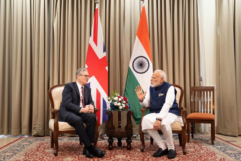 \u200bKeir Starmer and Indian Prime Minister Narendra Modi