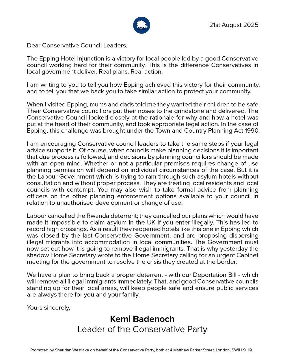 \u200bKemi Badenoch's letter to council leaders