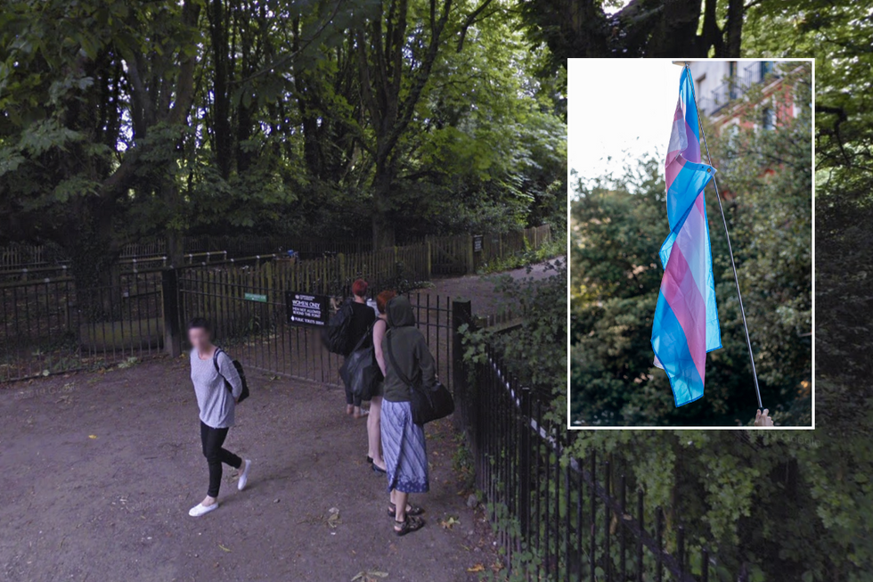 \u200bKenwood Ladies\u2019 Pond with inset of trans flaf
