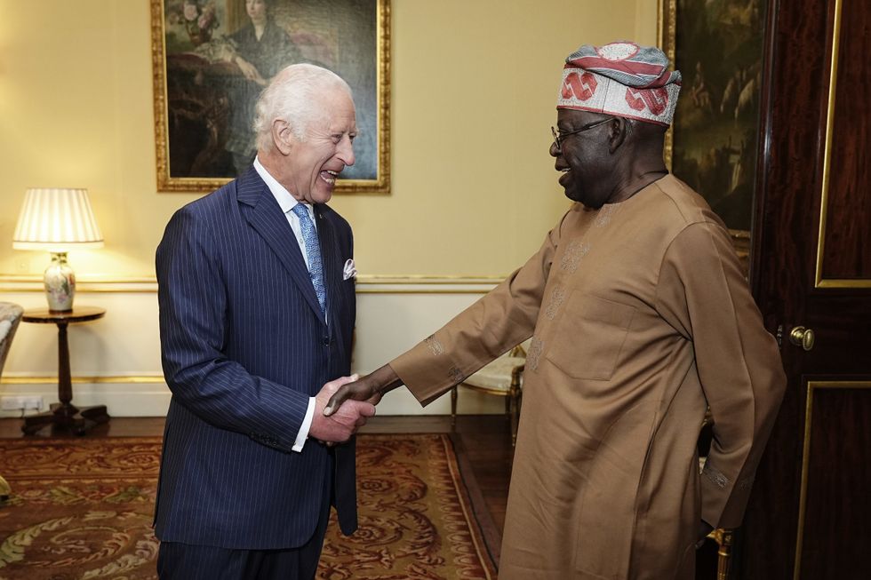 \u200bKing Charles III during an audience with the President of Nigeria Bola Ahmed Tinubu