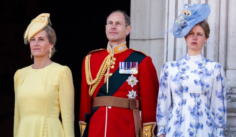 \u200bLady Louise Windsor alongside her parents