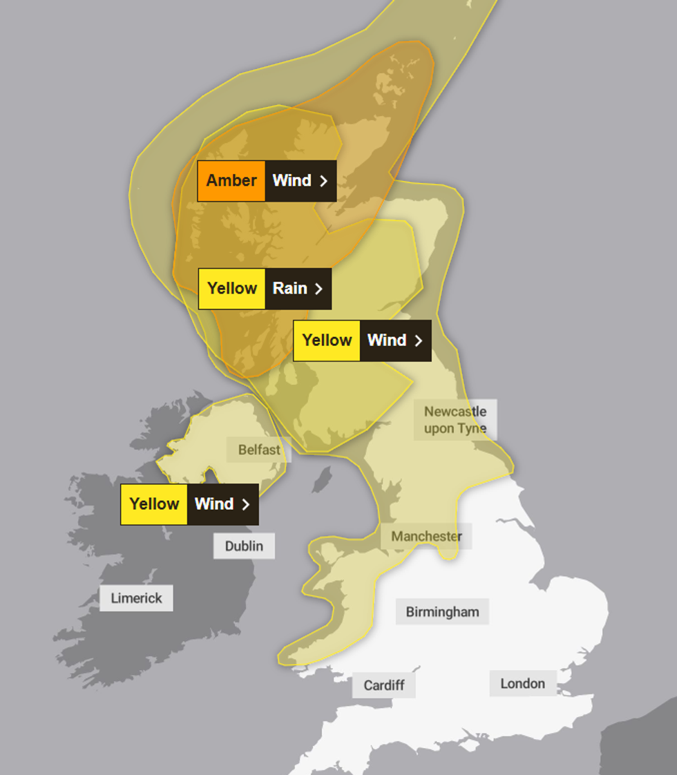 \u200bLarge areas of northern Scotland will be battered by Storm Amy