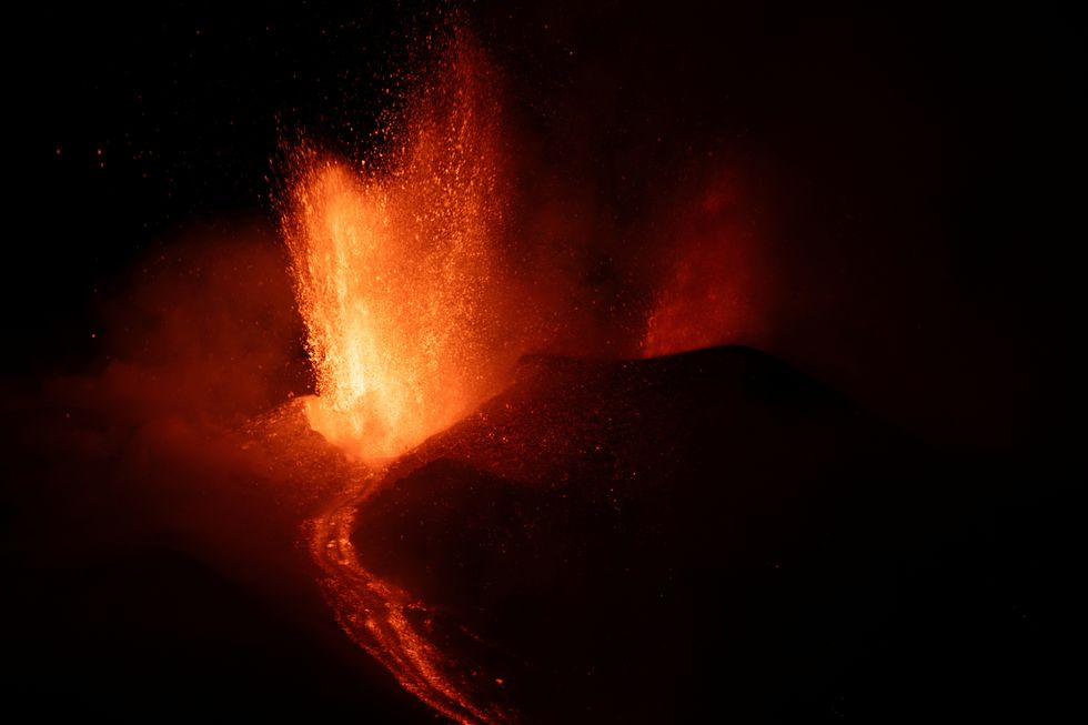 \u200bLava flows from Mount Etna, Italy