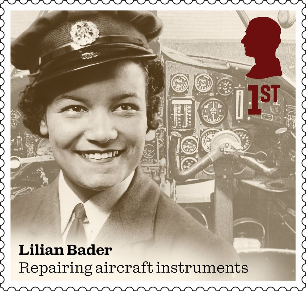 \u200bLilian Bader on one of 10 stamps that honour men and women who made extraordinary contributions during the Second World War to mark the 80th anniversary of VE Day