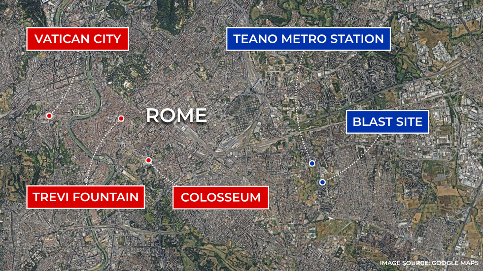 \u200bLocation of the Rome blast site