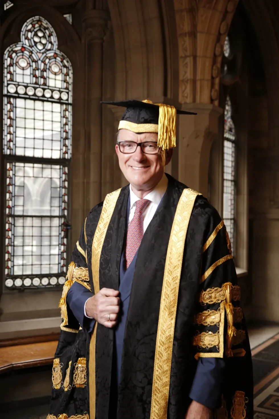 u200bLord Mandelson in Manchester Metropolitan University garb