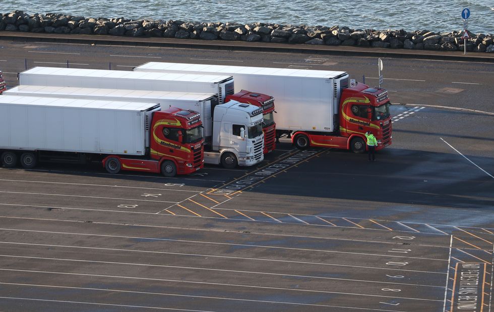 \u200bLorries wait at Loch Ryan Port (file pic)