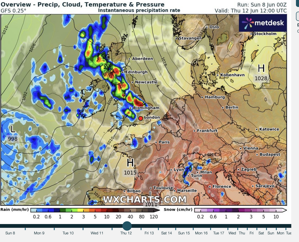 \u200bLow pressure to the west keeps the rain coming in
