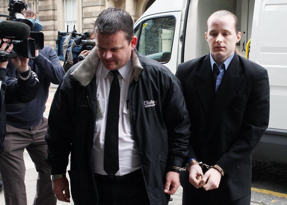 \u200bLuke Mitchell (right) arrives at Edinburgh High Court in 2008