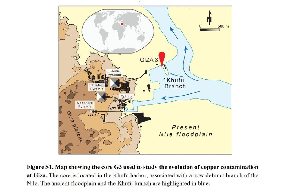 \u200bMap showing the evolution of copper contamination at Giza
