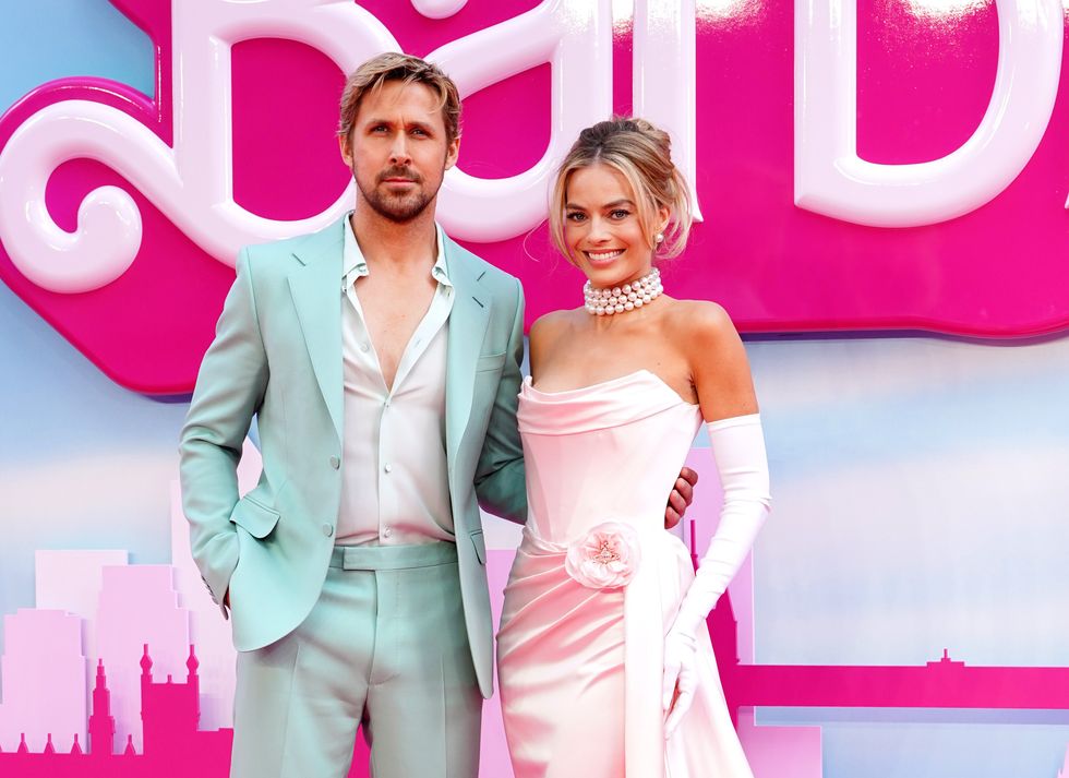 \u200bMargot Robbie with Barbie co-star Ryan Gosling at the Barbie premiere