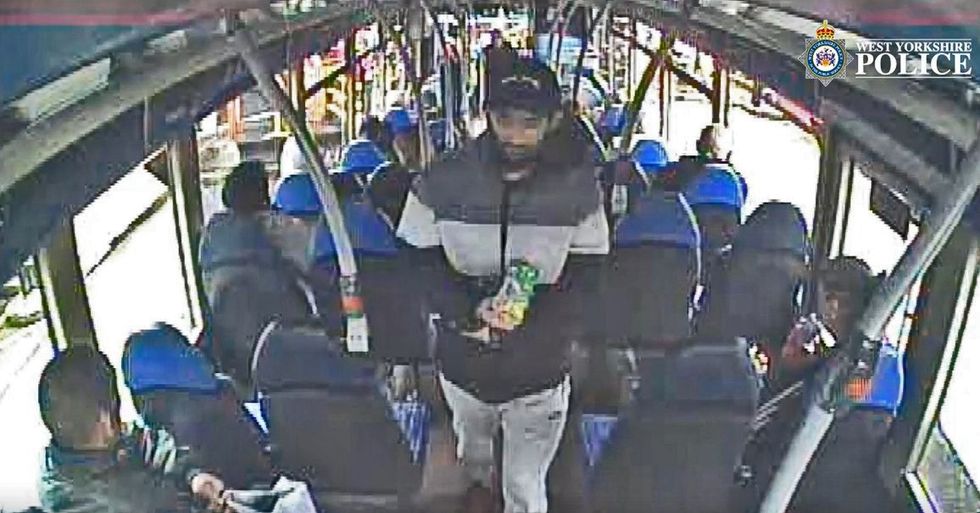 \u200bMasum, 26, (centre) on a bus prior to him attacking his wife