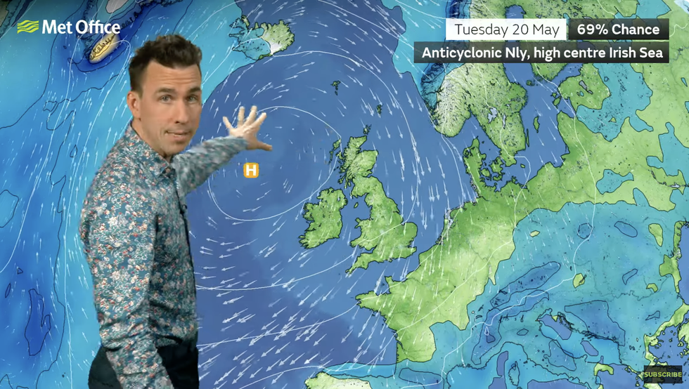 \u200bMet Office\u2019s Aidan McGivern describes high pressure to the north