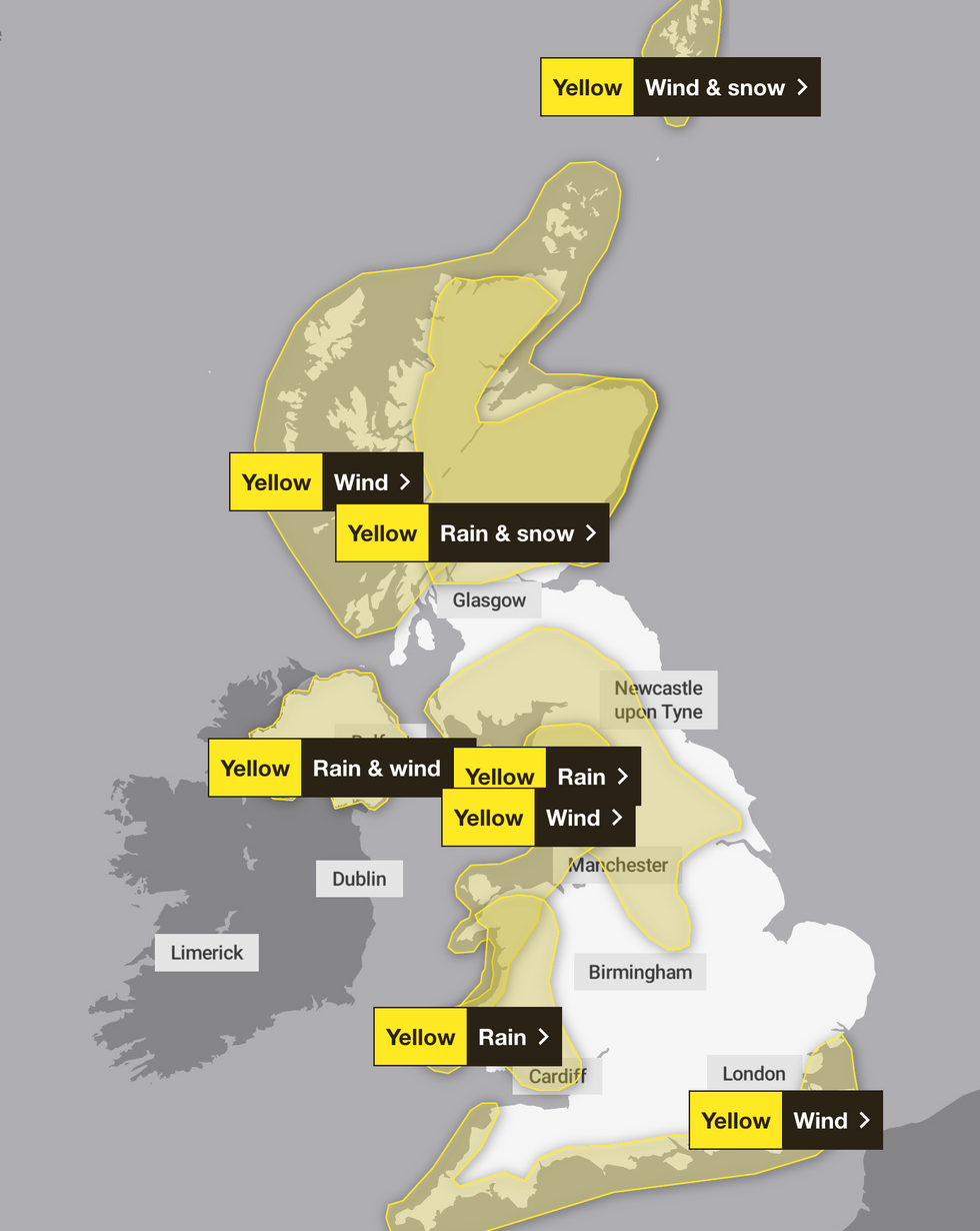 \u200bMet Office warnings