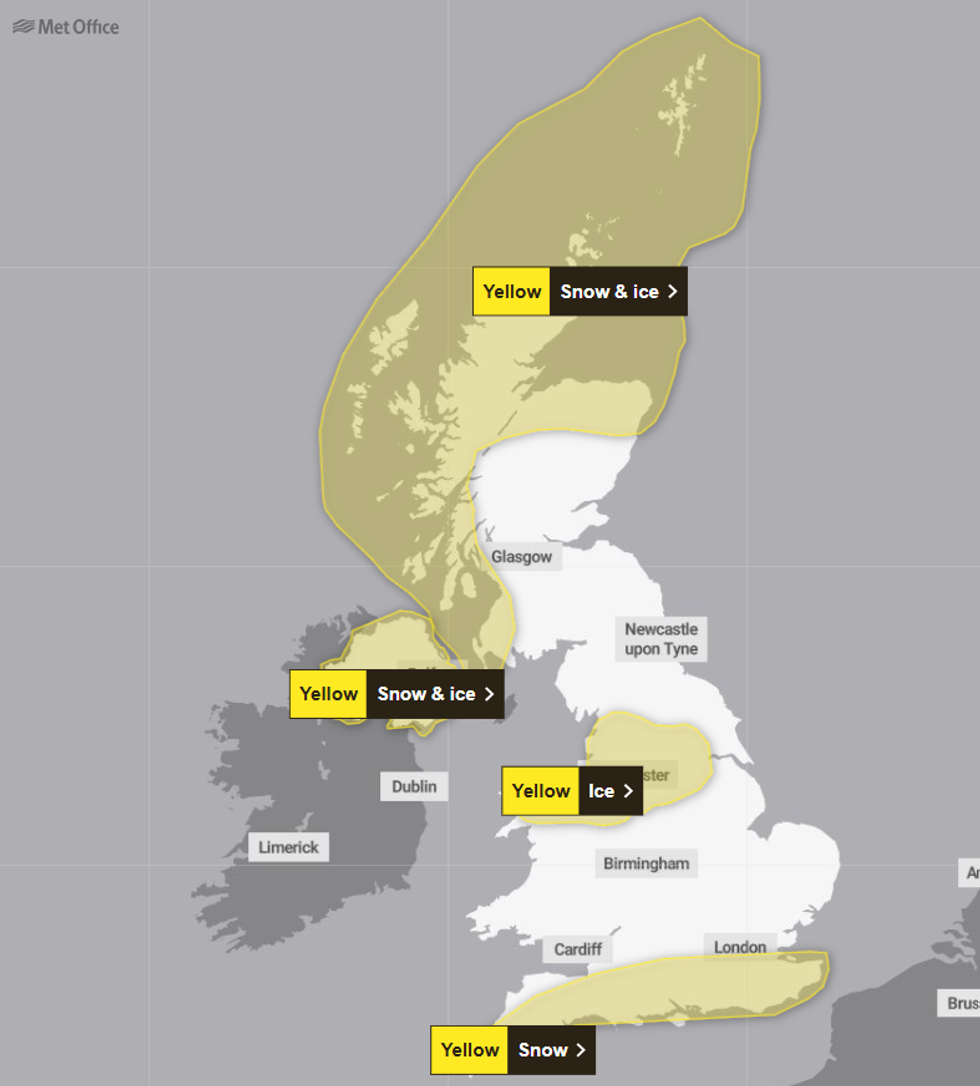 \u200bMet Office yellow warnings in place for tomorrow