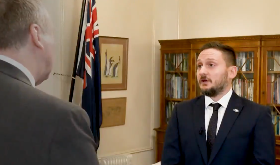 \u200bMichael Betts giving and interview to Mark White