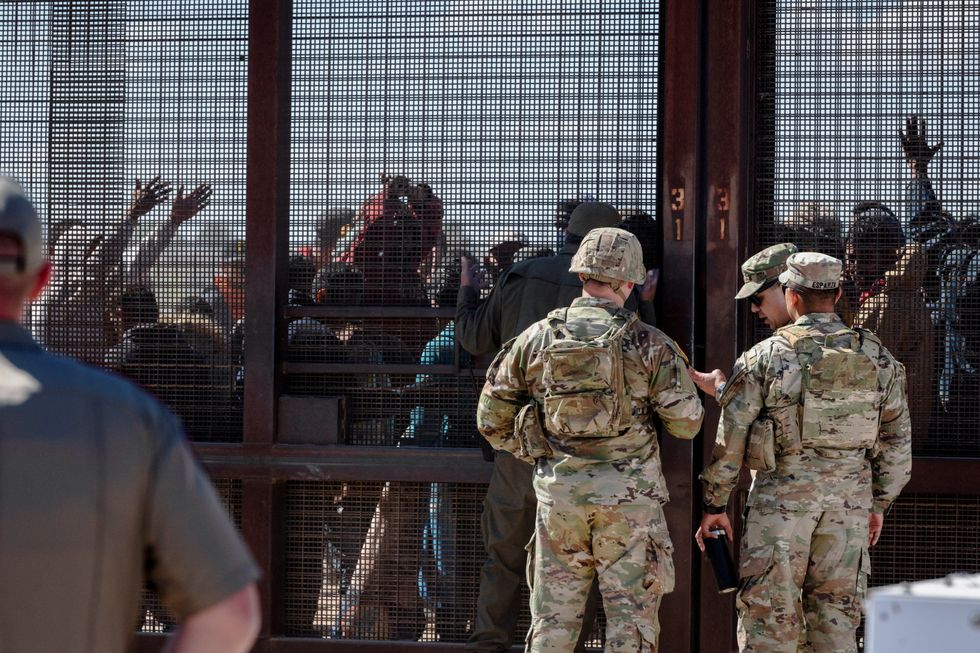 \u200bMigrants were seen running to the border