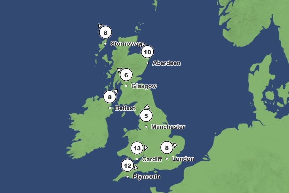 \u200bMonday will also be blustery in the south with strong wind gusts