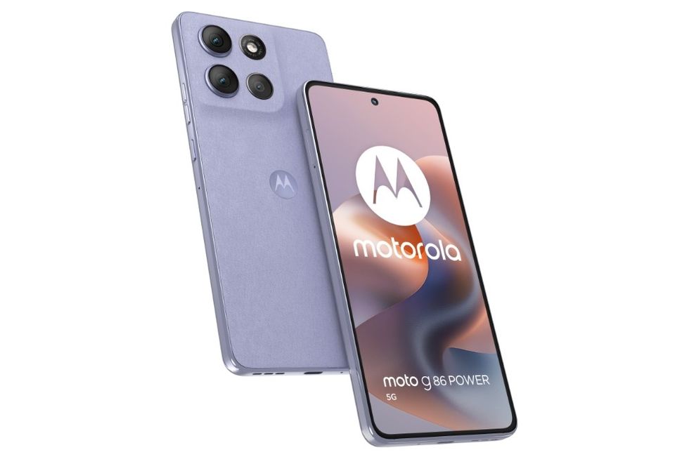 \u200bMotorola moto g86 Power 5G is pictured in pantome Cosmic Sky colour