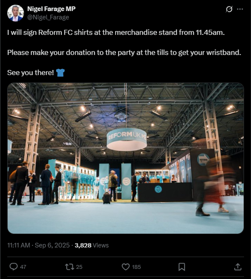 \u200bMr Farage will sign people's Reform FC shirts
