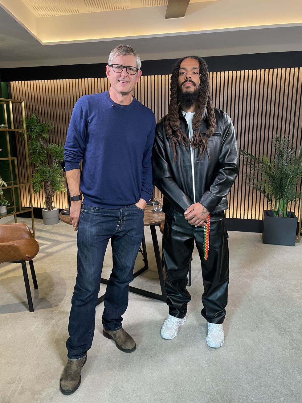 \u200bMr Vylan sat down with Mr Theroux for his first interview since Glastonbury