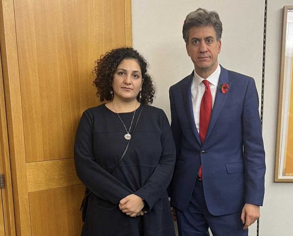 \u200bMs Seif with Ed Miliband in 2022