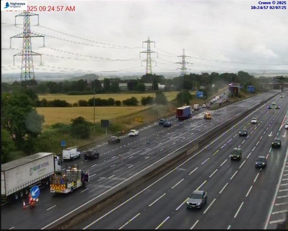 \u200bNational Highways Traffic Officers can be seen assisting with the diversion operation
