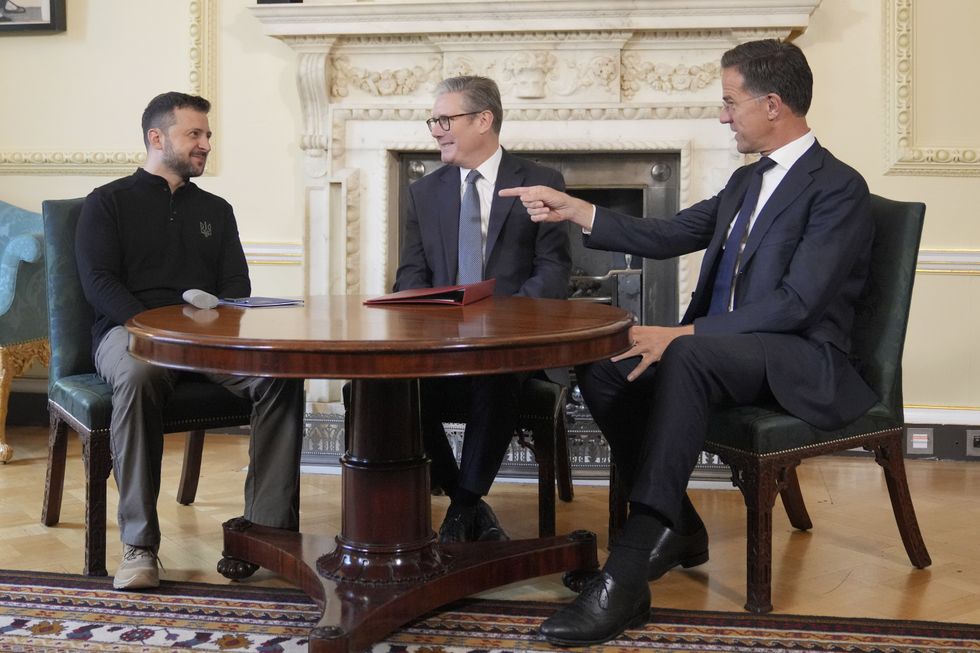 \u200bNATO General Secretary Mark Rutte, with Keir Starmer and Ukraine's President Zelensky