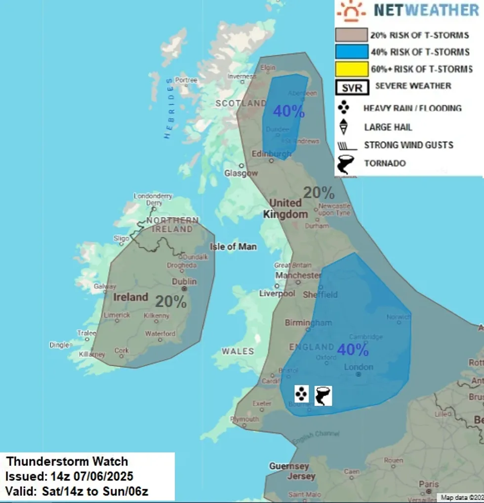 \u200bNetweather map shows localised risk of tornadoes